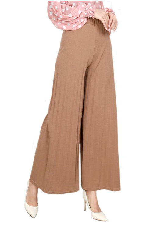 QA-869 - Pleated Wide Leg Palazzo Khaki